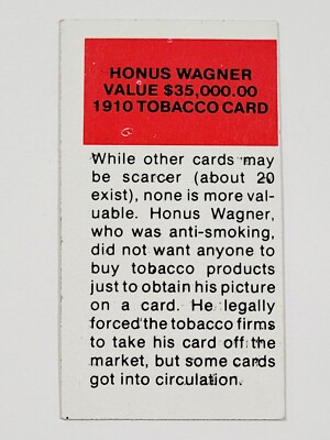 Honus Wagner T-206 1910 Tobacco REPRINT Red Back Value $35,000 REPRINT Mini  Card