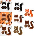 Therian Mask and Tail Set Animal Tail Gloves Set for Role Play Festival Gift