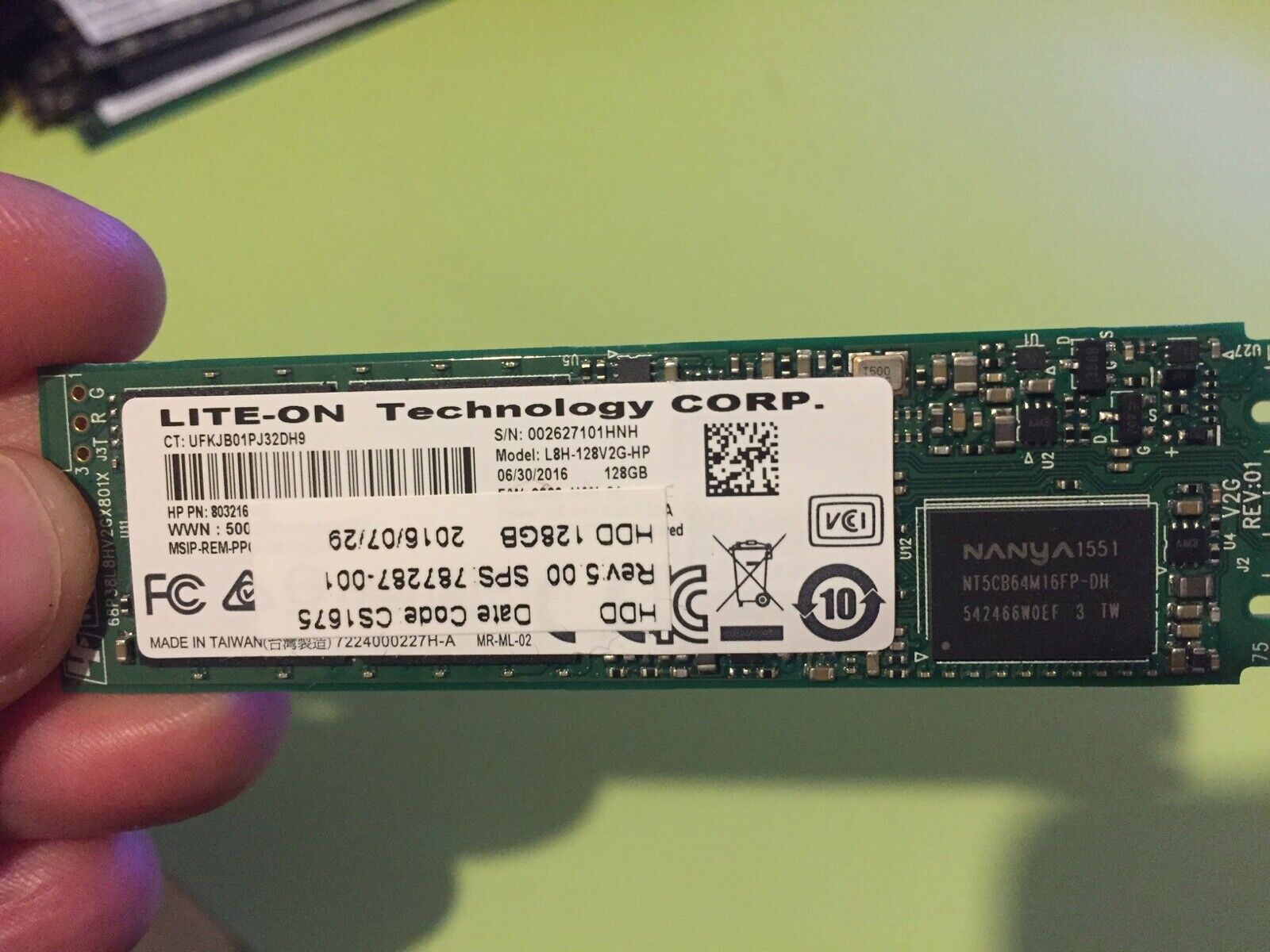 Lite-On 128GB SSD L8H-128V2G-HP M.2 SATA HP 803216-002