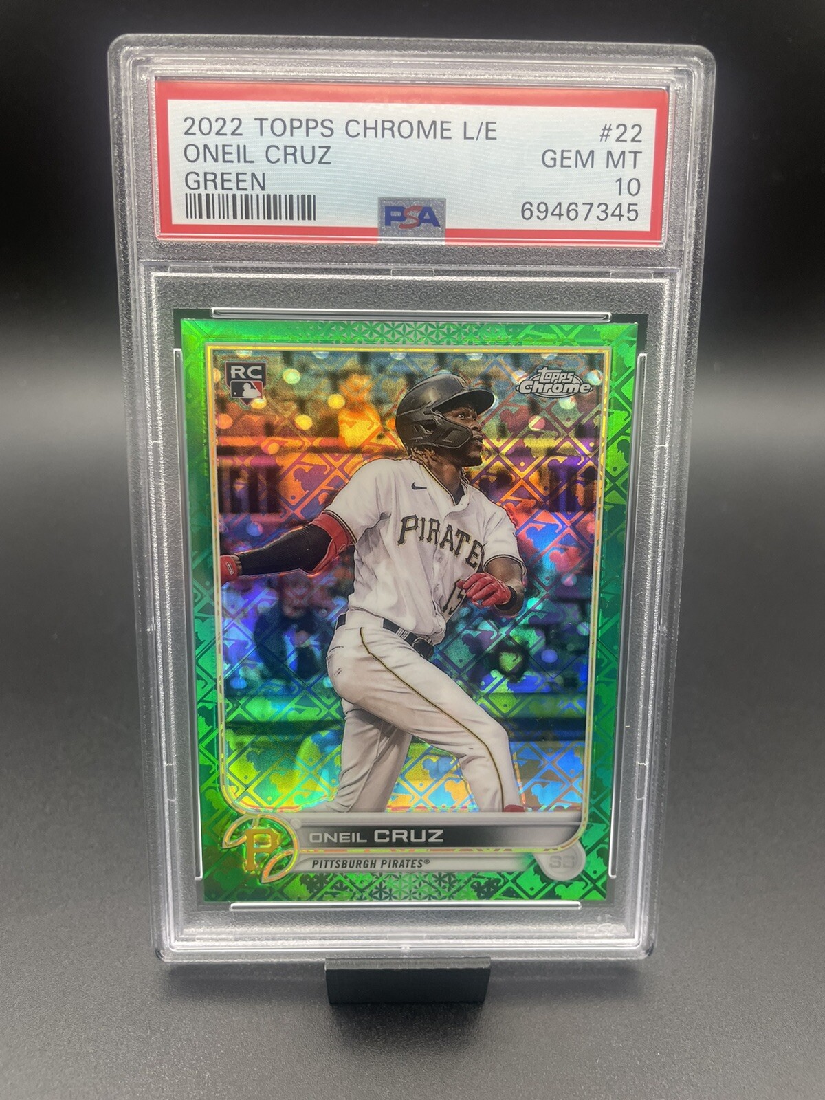 2022 Topps Chrome GREEN Logofractor Edition #22 Oneil Cruz PSA 10 Rookie RC /99