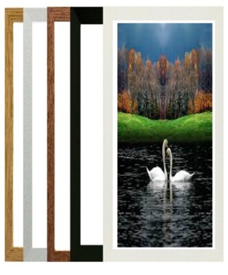 Echtholz Panorama Bilderrahmen Schwarz Weiß Dunkel Eiche Silber Bild Poster Rahmen