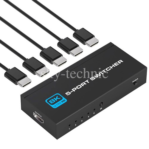 4 or 5 Port 8K HDMI 2.1 Switch 4 in 1 out 4K 120Hz HDR HDMI 2.1 Switcher HDCP2.3 - Picture 2 of 34
