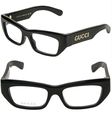美品 GUCCI sunglasses vintage BLACK 付属品完備 GUCCI Authentic 1297 Black Logo Square Eyeglasses GG1297O Optical