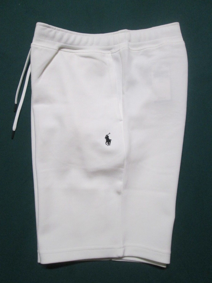 【関税&送料込】Polo Ralph Lauren White Cotton Blend Sweatsh POLO RALPH LAUREN Men's White Cotton-Blend Double-Knit Sweat
