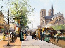 NOTRE DAME DE PARIS E. Galien-Laloue street Tile Mural Backsplash Ceramic 10x8