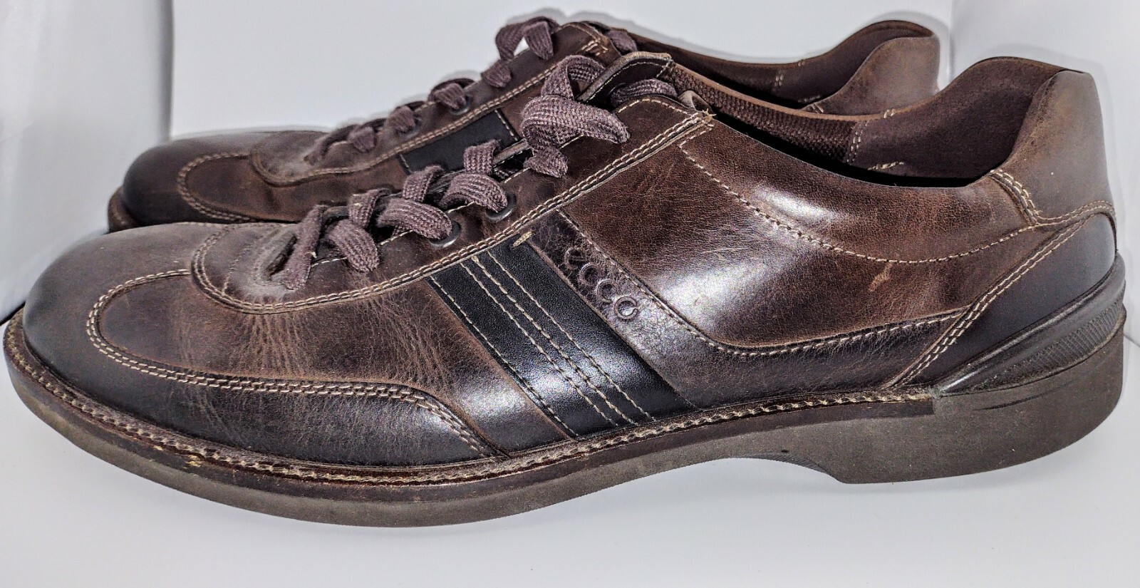 SAOLA Ecco Sneaker da passeggio casual da uomo in pelle Oxford 11 5 US 47 EU stringate marrone