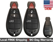 2x New Factory OEM Genuine Key Fob For Dodge Chrysler with Uncut Key.