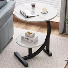 2 Tier Small Sofa Side Table Coffee End Round  Table Shelf Living Room Bedroom