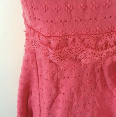 Free People Peach Summer Dress With Lace Back M | eBay
