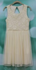 EUC Speechless Kids Girls Yellow Glitter  Lace Special Occasion Dress Size 16