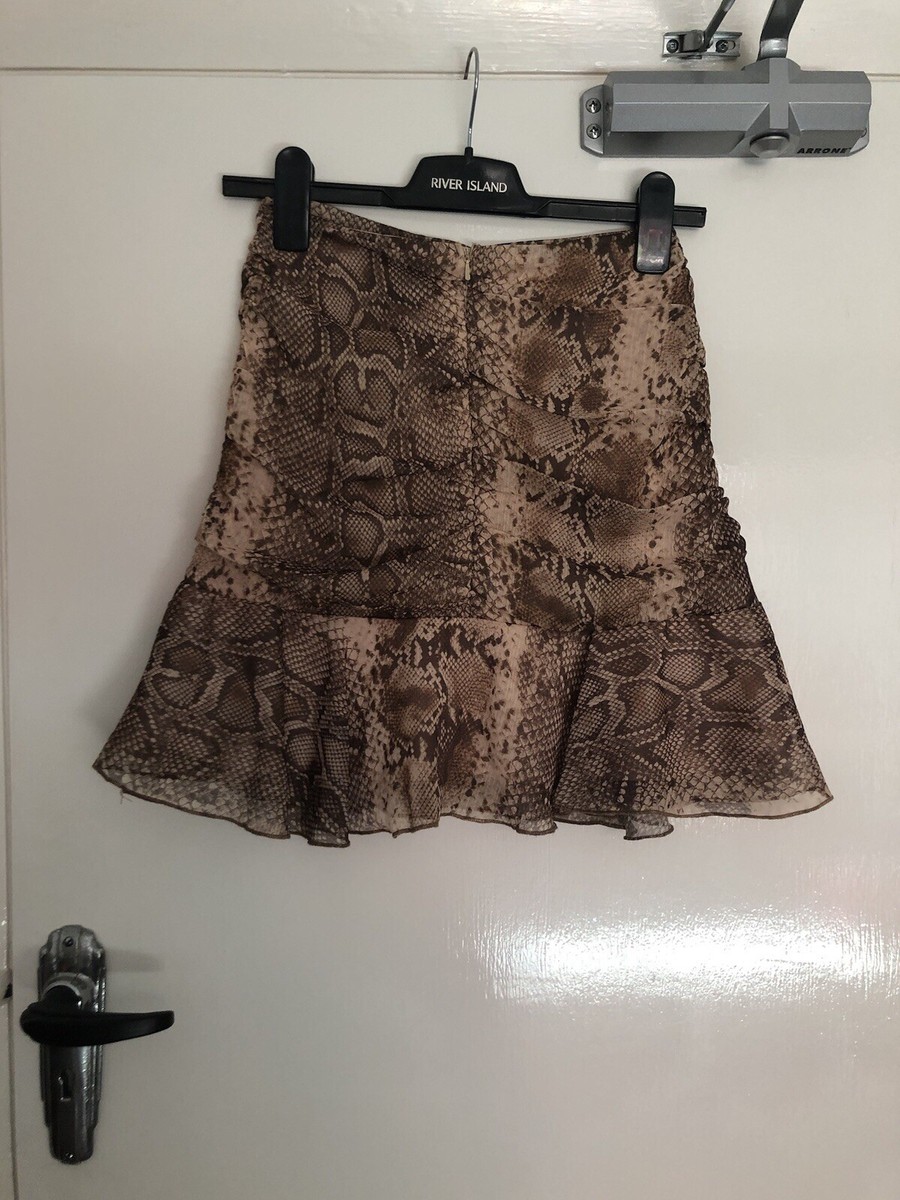 Faux Leather Snake Print Flippy Hem Skirt Primark Snake Print