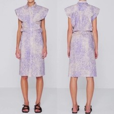 Remain Birger Christensen Purple Marika Dress Shoulder Pads Size 8 Designer NWT