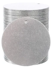 2" Raw Aluminum Stamping Blanks - 3mm Hole - 14GA Round Valve Tags Disc - 2 Inch