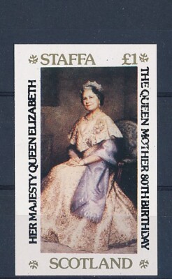 D160428 QE The Queen Mother 80th Anniv. S/S MNH Proof Staffa D160428 QE The Queen Mother 80th Anniv. S/S MNH Proof Staffa