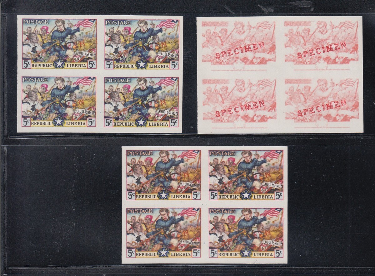 E4108: (28) Liberia #309-312 Farbe Prüfdruck, Specimen