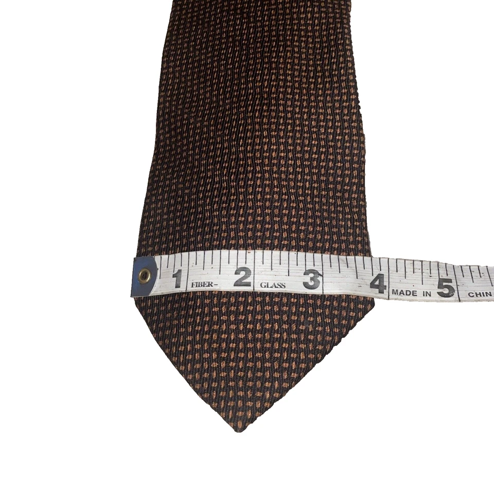 Corbata clásica 100 % seda Giorgio Armani marrón naranja para hombre Foto 2 de 3