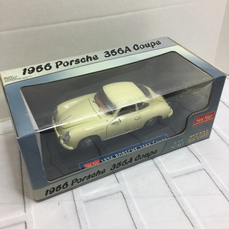 Vintage Sun Star 1956 Porsche 356A Coupe Beige #1321 Metal Die-Cast 1:18 Carrera - Image 3 of 4