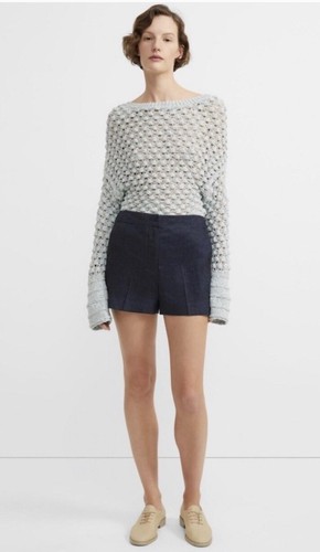 Theory Mini Shorts in Navy Melange. NWT 