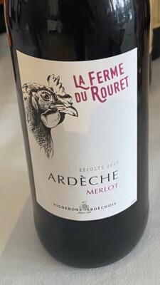 6x 2020 Merlot IGP Ardeche La Ferme Du Rouret Frankreich Rhône 1000ml