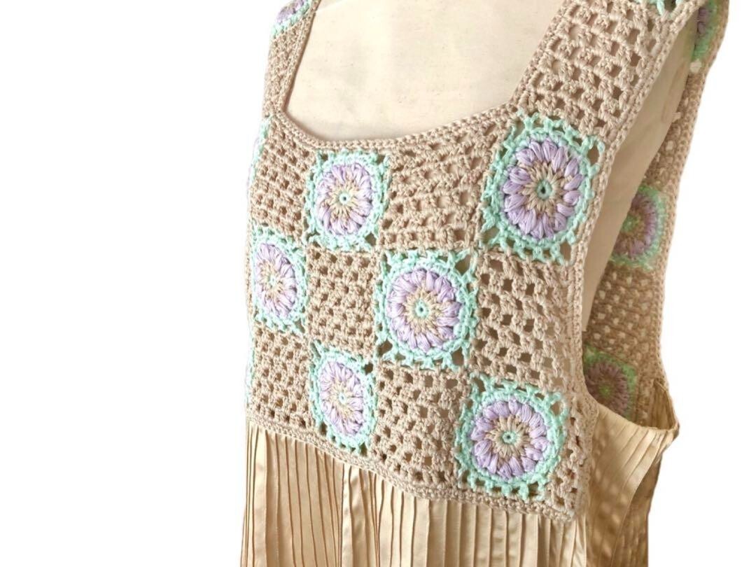 Miu Miu/Crochette silk dress Miuccia Prada PLEATS PLEASE