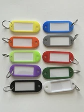 20X Keychain Key Split Ring ID Tags Name Card Label Luggage Bag