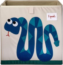 3 Sprouts Storage Box Snake , Foldable Kids Toy Organizer, Animal Storage Bin