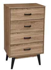 Cassettiera 4 Cassetti SETTIMINO Design Moderno Mobile Legno COLOR NOCE 99*60*40