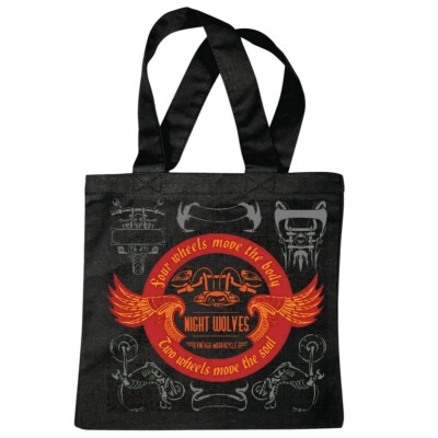 Tasche Beutel Baumwolltasche FOUR WHEELS MOVE THE BODY CUSTOM CHOPPER VINTAGE Ba
