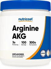 Nutricost Arginine AKG Powder 300 Grams (AAKG) - 3G Per Serving & 100 Servings