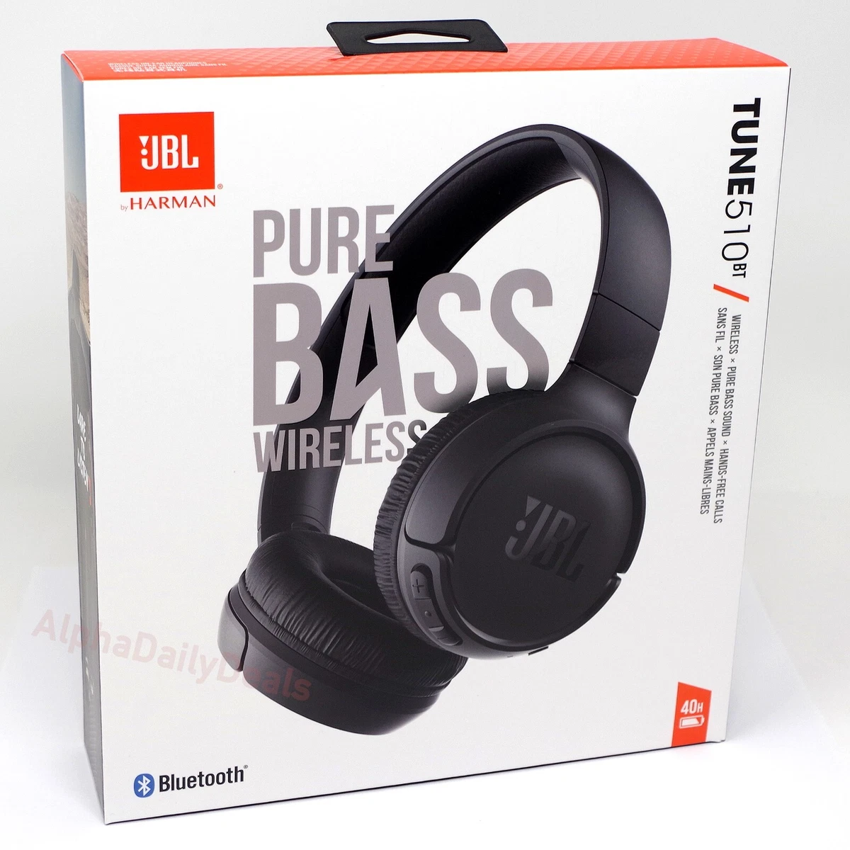 NEW JBL Tune 510BT Wireless Bluetooth Stereo On-Ear Headphones with Mic  Black 195925263910