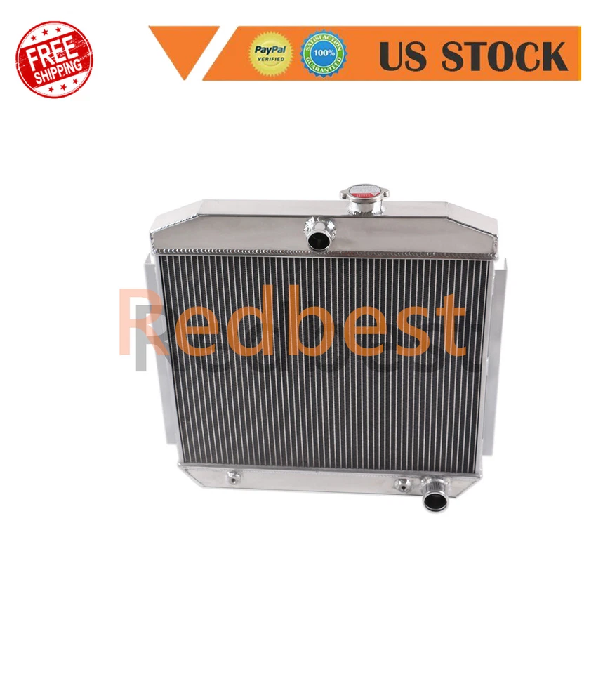 3Rows Full Aluminum Radiator For 1955-57 Chevy Bel Air/Sedan Delivery/Truck 4.3L - Image 2 of 4