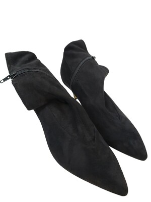 Bella Vita Ankle Bootie Black Suede Womens 8 WW Dress Heel
