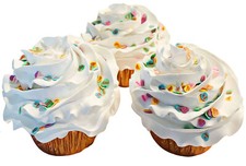 DEZICAKES Fake Cupcakes Valentine Artificial Food Set of 3 Love Note Valentine