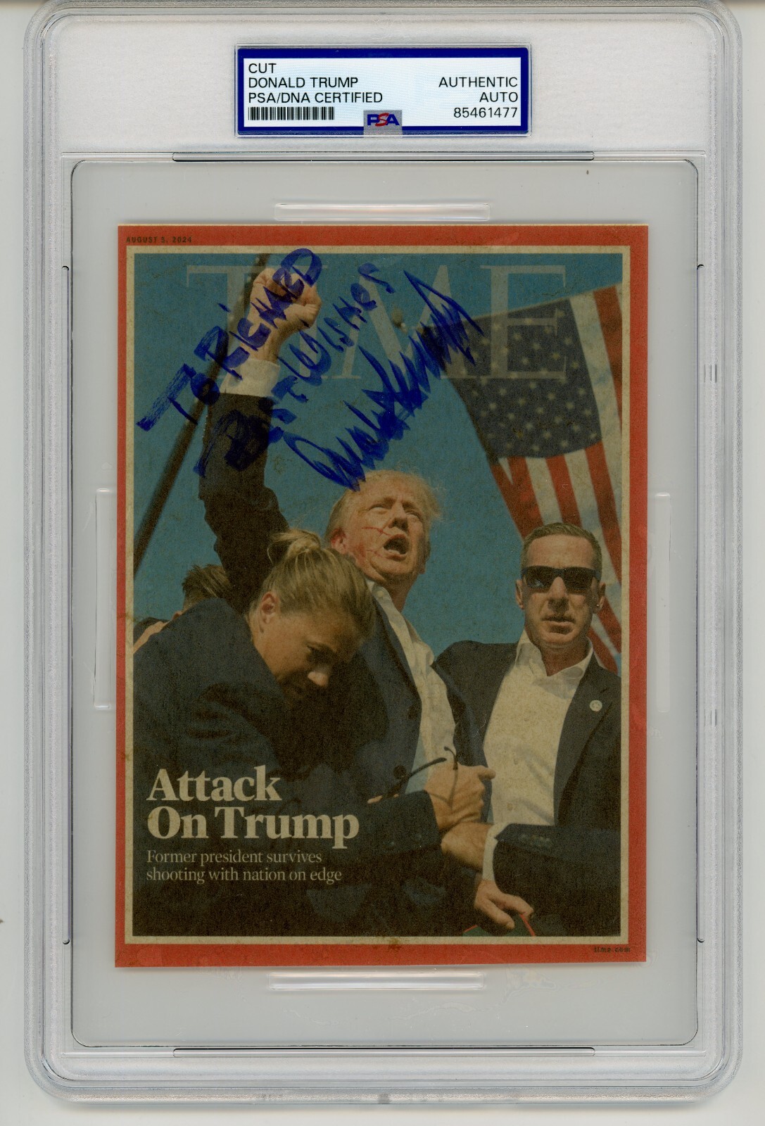Donald Trump ~ Signed Autographed Assassination Attempt Time Magazine ~ PSA DNA