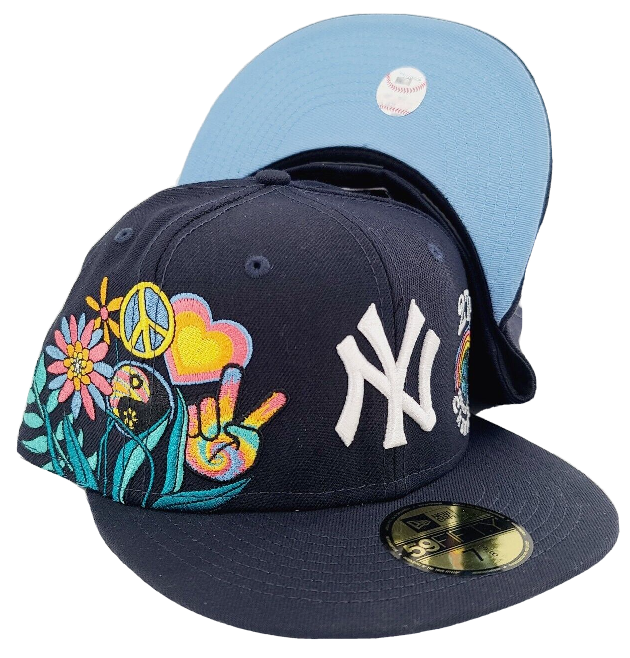 New Era New York Yankees Groovy Pack 59FIFTY Fitted Hat Cap Navy Size 7 1/2