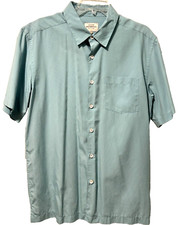 Quiksilver Waterman Collection Mens Comfort Fit Short Sleeve Blue Shirt Size M