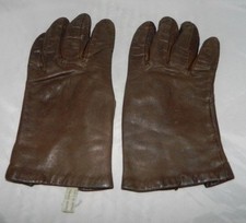 VTG Brown Leather Rayon Lined Tailored Gloves Size 6.5 Italian