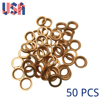50x M12 High-Quality Copper Oil Drain Plug Crush Washer Gasket for Nissan