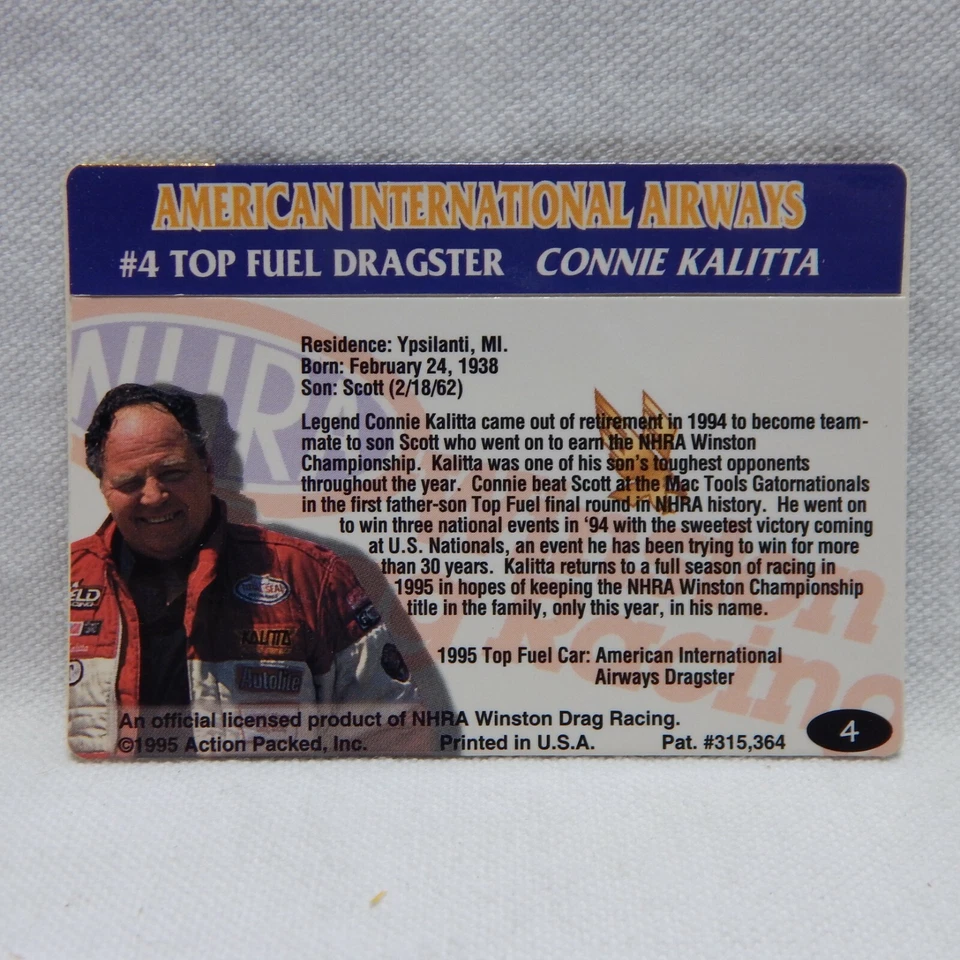 CONNIE KALITTA AMERICAN INTERNATIONAL AIRWAYS TOP FUEL DRAGSTER NHRA #4 - Image 3 of 3