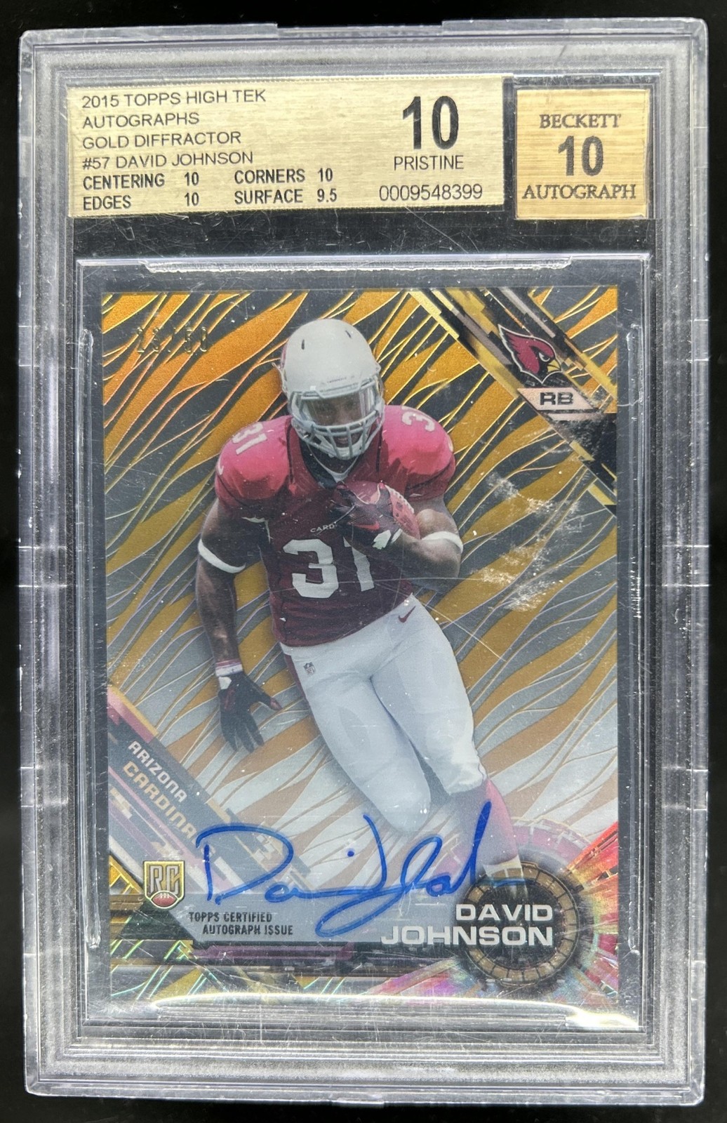 David Johnson Topps High Tek #57 Autograph