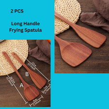 Wooden Spatula Non-Stick Pan Kitchen Cooking Utensil Long Handle Frying Spatula