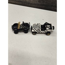 Matchbox Cliff Hanger MB795 Black & Hot Wheels Jeep CJ-7 Zebra Safari Diecast 2