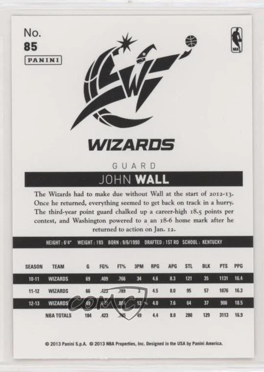 2013-14 Panini NBA (International) John Wall #85 - Image 2 of 2