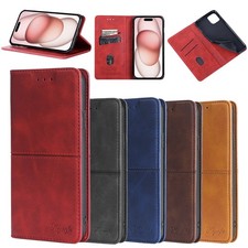 Case For iPhone 13 11 Pro Max XR 8 6s Plus 17 Genuine Leather Filp Cover 16 15