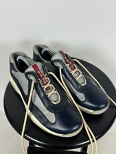 Men's Prada America  s Cup Navy Blue Leather Sneakers Size 6.5 UK,7.5 US,40 EUR