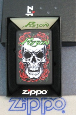 MUSIC Poison EVERY ROSE HAS IT'S THORN 47229 Skull ZIPPO Lighter NEW IN BOX 2025