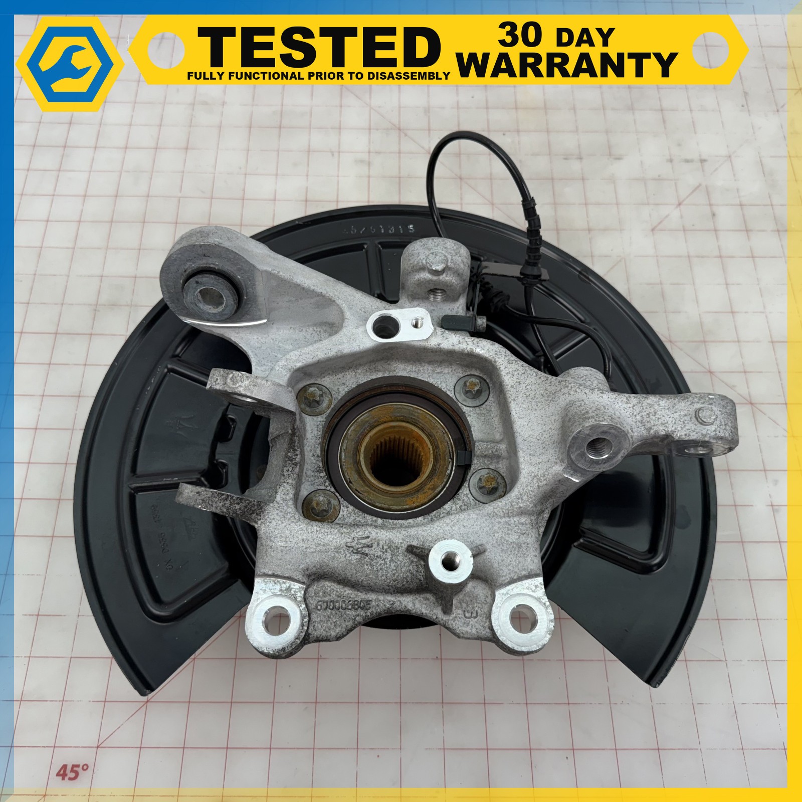 14-16 MASERATI GHIBLI REAR RIGHT PASSENGER SIDE SPINDLE KNUCKLE W/ HUB OEM