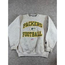 Vintage 90s Green Bay Packers NFL Football Sweatshirt Boys Large Gray Starter