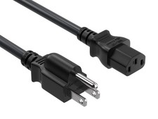 3ft NEMA 5-15P to C13 Shielded Heavy Duty Universal Power Cord, 14 AWG, 15A/1...