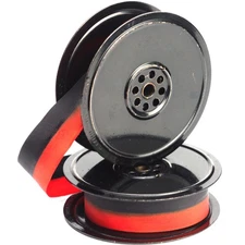 Underwood Typewriter Twin Metal Spools with New Black and Red Ribbon